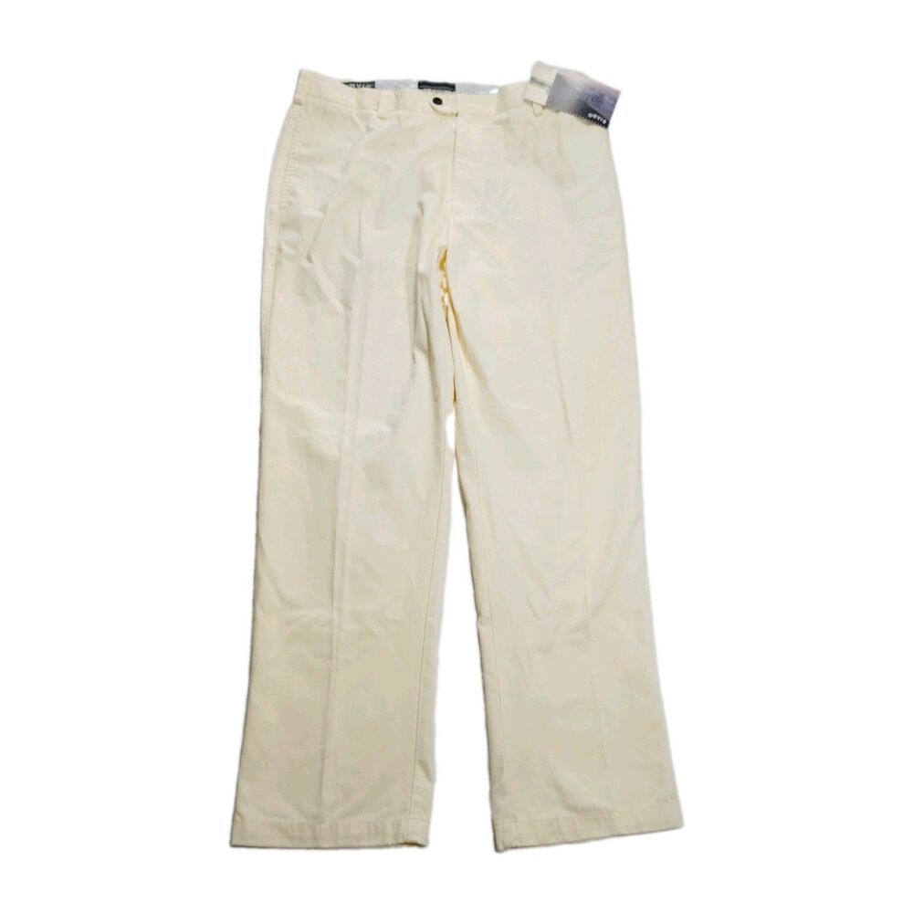 NEW Orvis Signature Twill 100% Pima Cotton Pale Yellow Mens 38x32 Preppy Coastal
